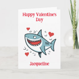 Personalisierte Funny Shark Valentine Card Feiertagskarte