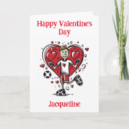 Personalisierte Funny Soccer Valentine Card Feiertagskarte