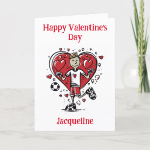 Personalisierte Funny Soccer Valentine Card Feiertagskarte
