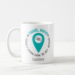 Personalisierte Funny Travel Nurse Kaffee Tasse