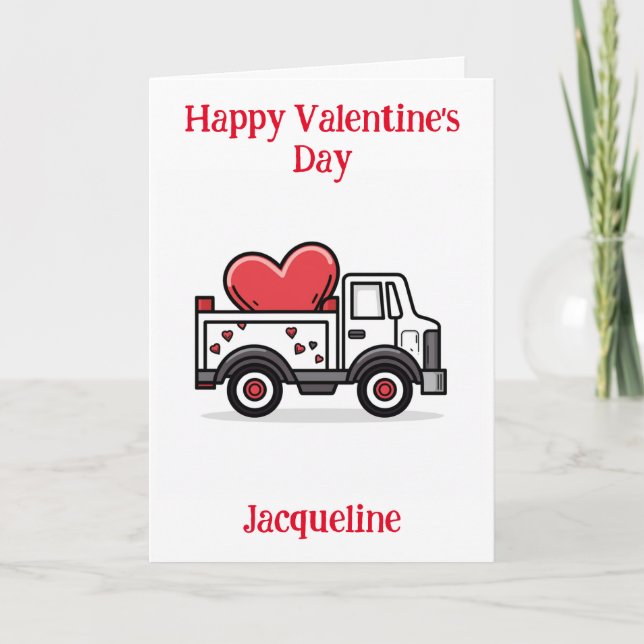 Personalisierte Funny Truck Valentine Card Feiertagskarte (Vorderseite)