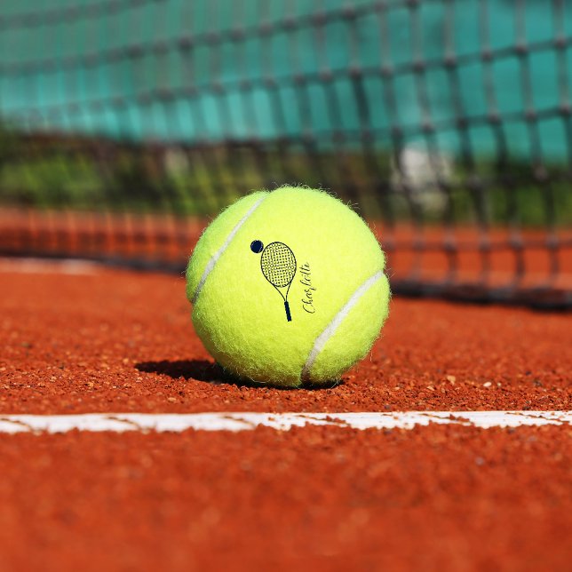 Personalisierte für Monogramm-Skriptnamen Tennisbälle (Personalized Script Lawn Tennis Racket Motif Training Ball)