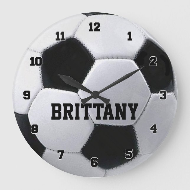 Personalisierte Fußball-Ball-Uhr Große Wanduhr (Vorderseite)