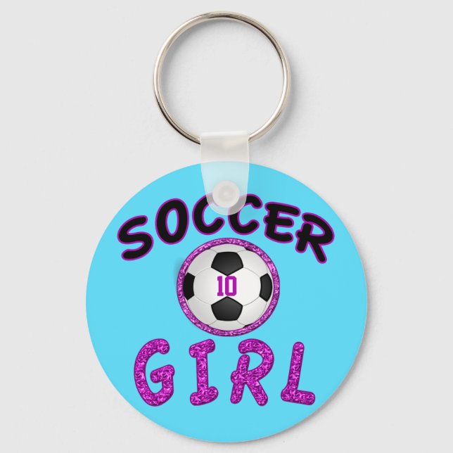 Personalisierte Fußball-Geschenke für Girls oder S Schlüsselanhänger (Vorderseite)