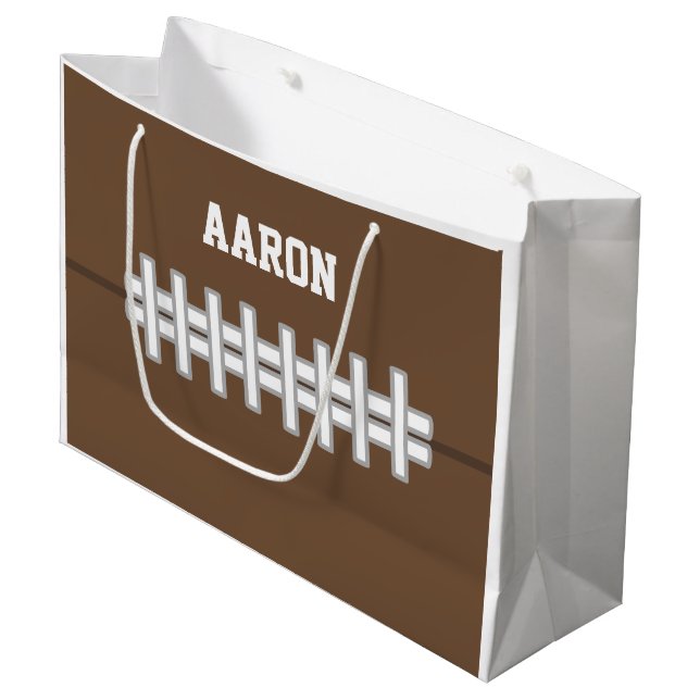 Personalisierte Fußball-Geschenktasche Große Geschenktüte (Vorderseite Schrägansicht)
