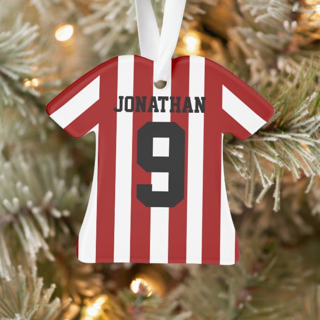 Personalisierte Fußball-Shirt Streifen Ornament (Baum)