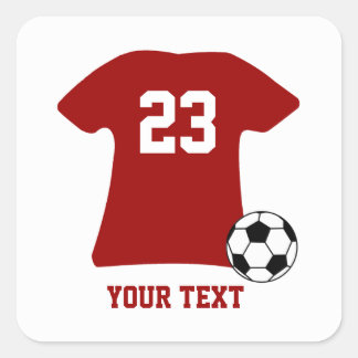 Personalisierte Fußball-Shirts von Aufklebern Quadratischer Aufkleber