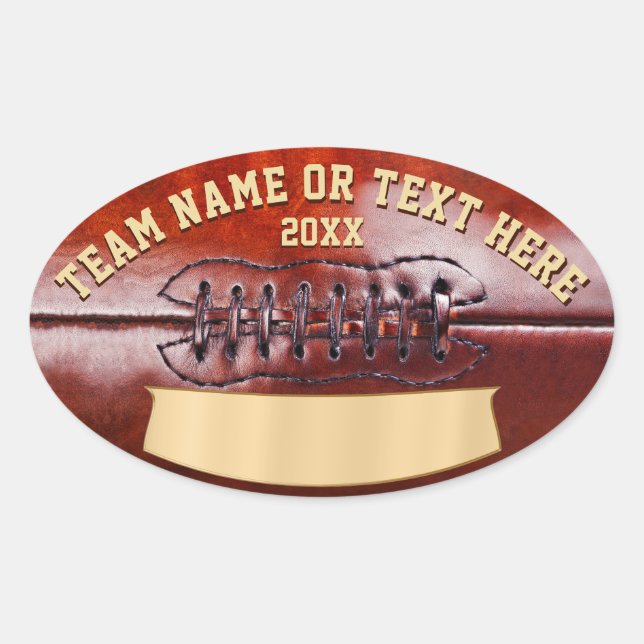 Personalisierte Fußball-Sticker, Ihr Text, Leere Ovaler Aufkleber (Vorderseite)