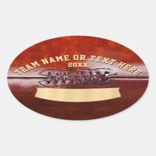 Personalisierte Fußball-Sticker, Ihr Text, Leere Ovaler Aufkleber