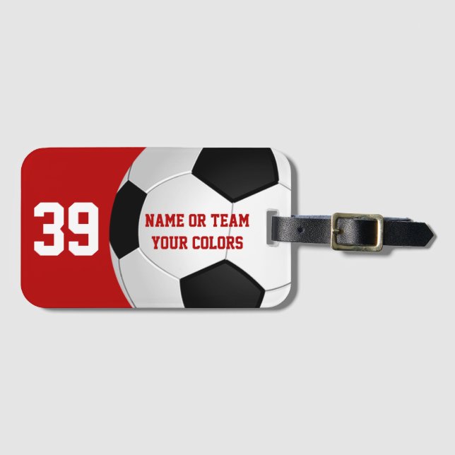 Personalisierte Fußball-Taschen-Umbauten, Ihr Text Gepäckanhänger (Vorderseite (Horizontal))