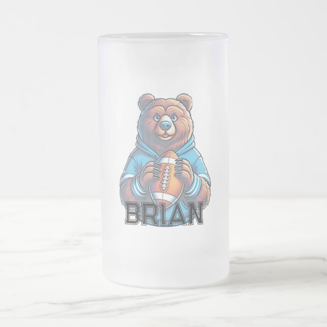 Personalisierte Fußball-Tasse Mattglas Bierglas (Mittel)