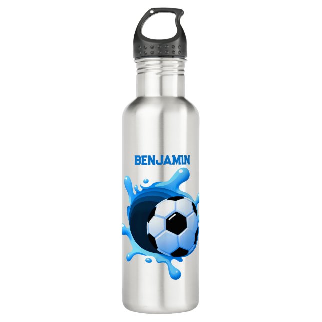 Personalisierte Fußball-Wasserflasche Edelstahlflasche (Vorderseite)