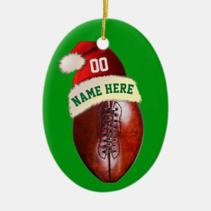 Personalisierte Fußball-Weihnachtsbaum-Ornamente Keramikornament