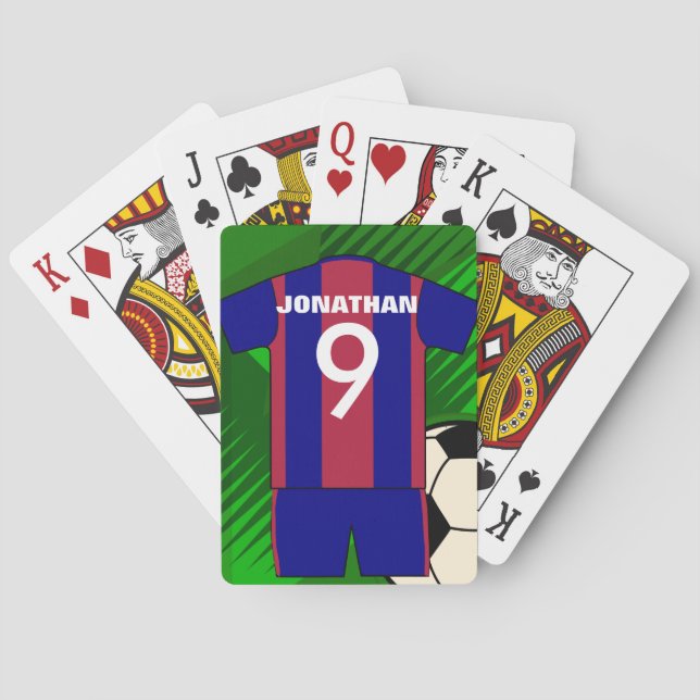 Personalisierte Fußballjersey und Ball Spielkarten (Rückseite)