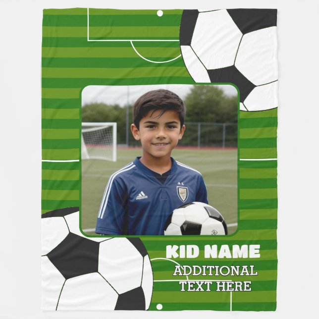 Personalisierte Fußballkids Fleecedecke (Vorderseite)