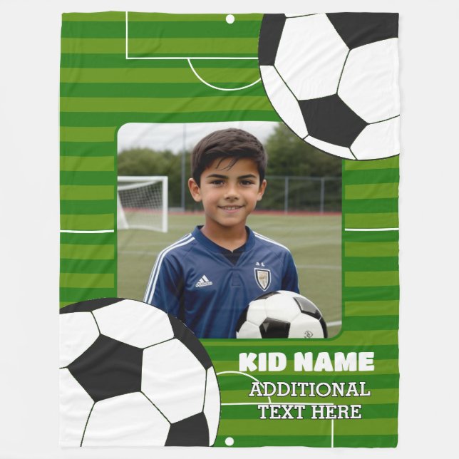 Personalisierte Fußballkids Fleecedecke (Vorderseite)