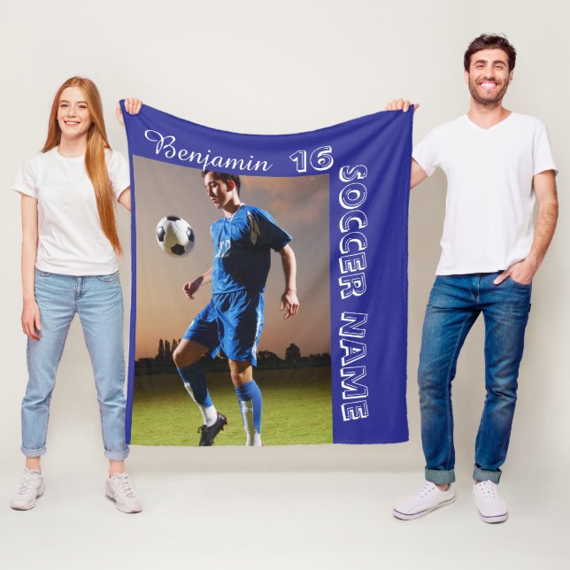Personalisierte Fußballspieler-Mannschaft  Fleecedecke (Beispiel)