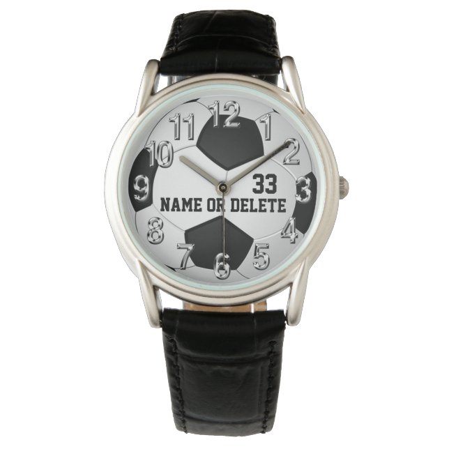 Personalisierte Fußballuhren für Männer, Frauen, K Armbanduhr (Vorderseite)