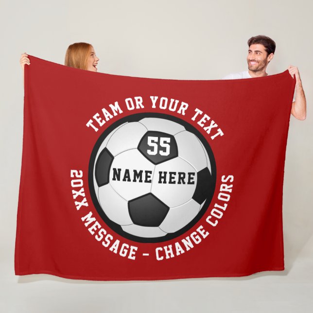 Personalisierte Fußbodenbeläge, rot-weiß Fleecedecke (Beispiel)