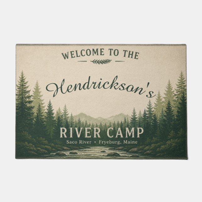 Personalisierte Fußmatte für das Saco River Camp (Vorderseite)
