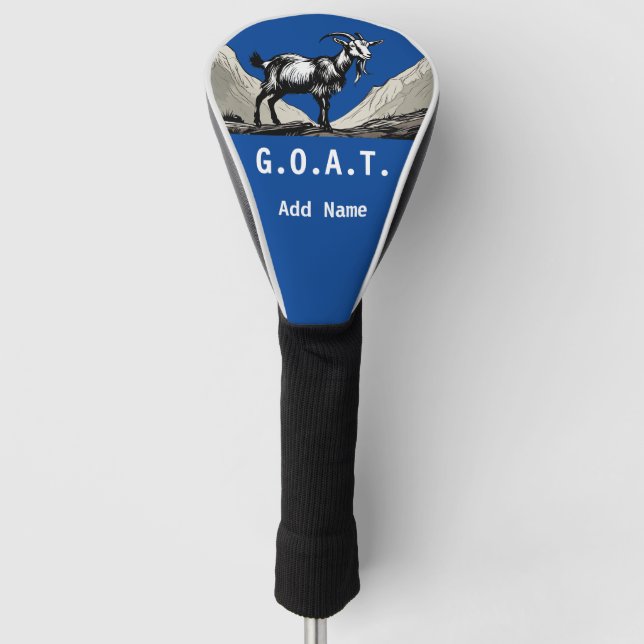 Personalisierte G.O.A.T Golf Driver Cover Headcover (Vorderseite)