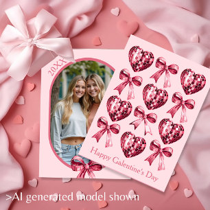 Personalisierte Galentine’s Day-Fotokarte - Rosa Feiertagskarte