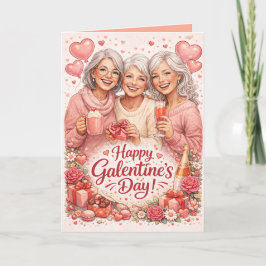 Personalisierte Galentine's Day-Grußkarte Karte