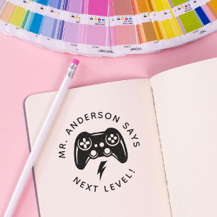 Personalisierte Gamer-Briefmarke zurück zur Schule Permastempel