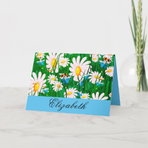 Personalisierte, Gänseblümchen & Bienen, Frühlings Karte
