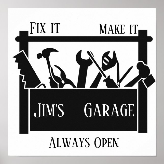 Personalisierte Garage Poster (Vorne)