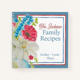 Personalisierte Garten-Americana-Familienrezepte Notizbuch