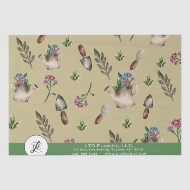 Personalisierte Gartenarbeit Florist Seidenpapier (Vorderseite)