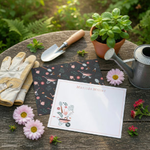 Personalisierte Gartenwerkzeug-Notizkarte Mitteilungskarte