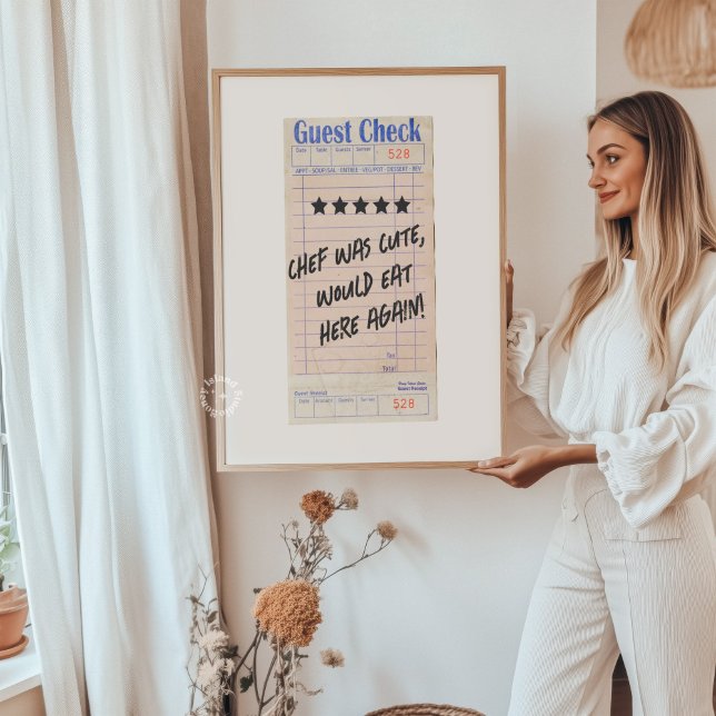 Personalisierte Gästebestätigung Chef war süß  Poster (Guest Check Chef Was Cute Personalized Poster)