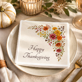 Personalisierte Gastgeberin Thanksgiving-Blumen Serviette