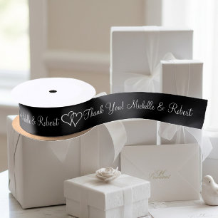 Personalisierte Gastgeschenk Hochzeit Band mit nie Satinband