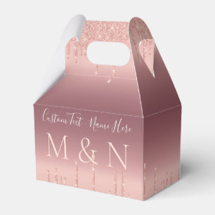 Personalisierte Gastgeschenk Hochzeit Box Rose Gol Geschenkschachtel