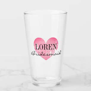 Personalisierte Gastgeschenk Hochzeit der rosa Her Glas