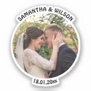 Personalisierte Gastgeschenk Hochzeit   Gold  Foto Aufkleber