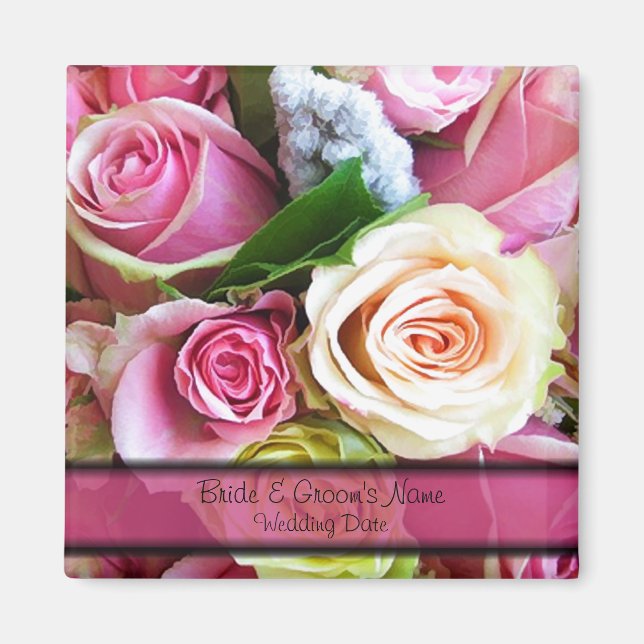 Personalisierte Gastgeschenk Hochzeit Magnet (Vorne)