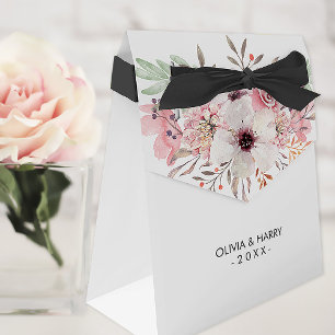 Personalisierte Gastgeschenk Hochzeit mit Blumen - Geschenkschachtel