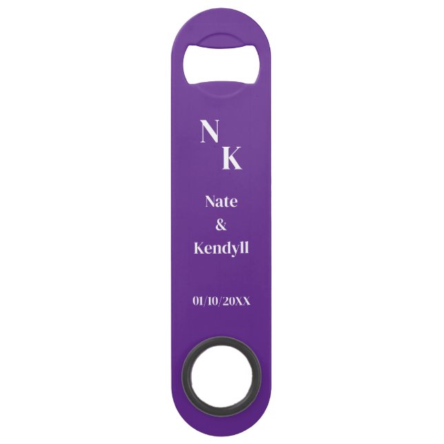 Personalisierte Gastgeschenk Hochzeit Speed Flaschenöffner (Vorderseite)