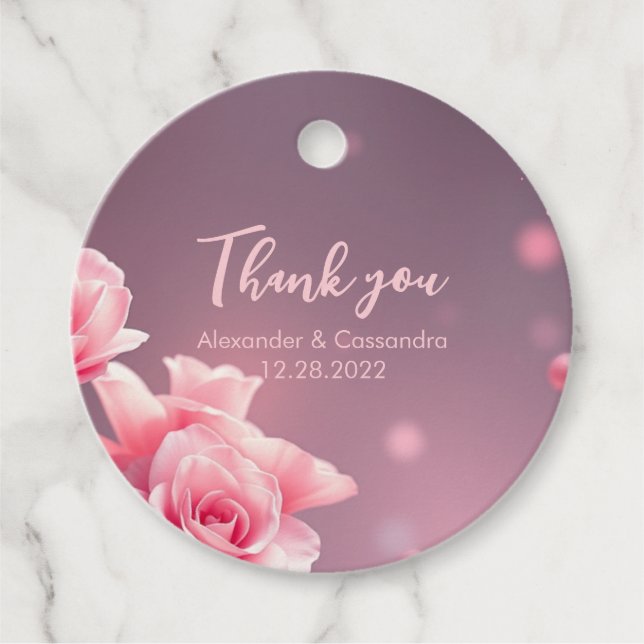 Personalisierte Gastgeschenk Hochzeit Vielen Dank  Geschenkanhänger (Vorderseite)