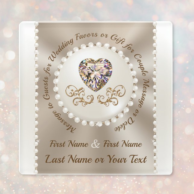 Personalisierte Gastgeschenke Hochzeiten aus Glas, Glasuntersetzer (Personalized Glass Coasters Wedding Favors. Inexpensive wedding gift ideas. Wedding Gifts for Guests)