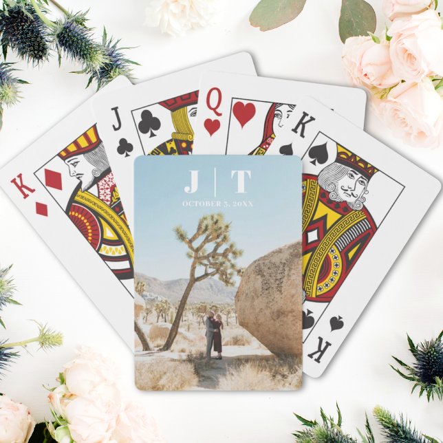 Personalisierte Gastgeschenke Hochzeiten Monogramm Spielkarten (Personalized Wedding Favors Monogram Playing Cards)