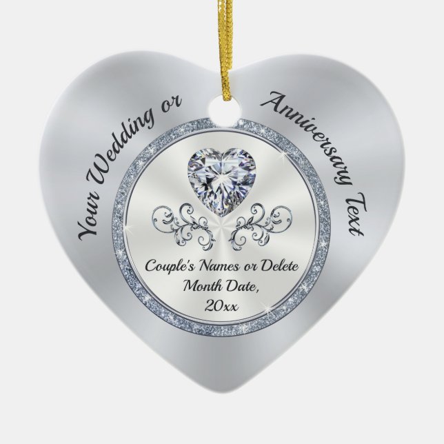 Personalisierte Gastgeschenke Hochzeiten, Weihnach Keramik Ornament (Vorne)