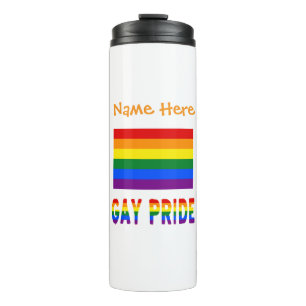 Personalisierte Gay-Pride-Flagge Thermosbecher