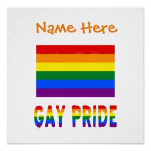 Personalisierte Gay-Pride-LGBTQ-Regenbogenflagge Poster