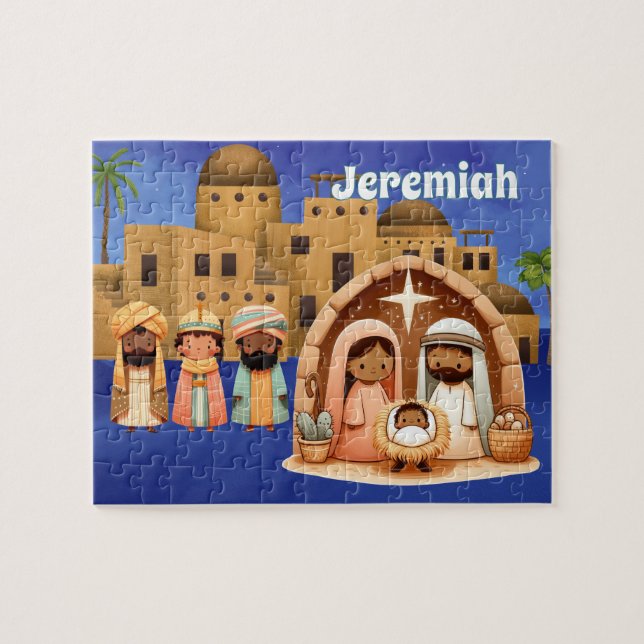 Personalisierte Geburt Christi  Puzzle (Horizontal)