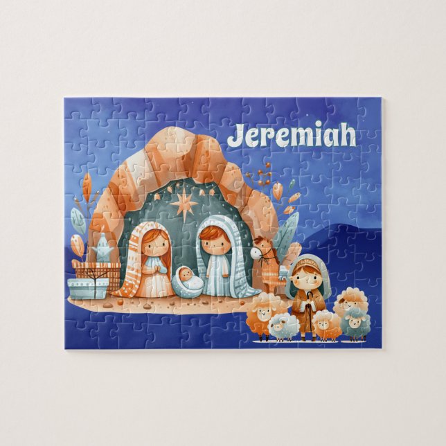 Personalisierte Geburt Christi  Puzzle (Horizontal)